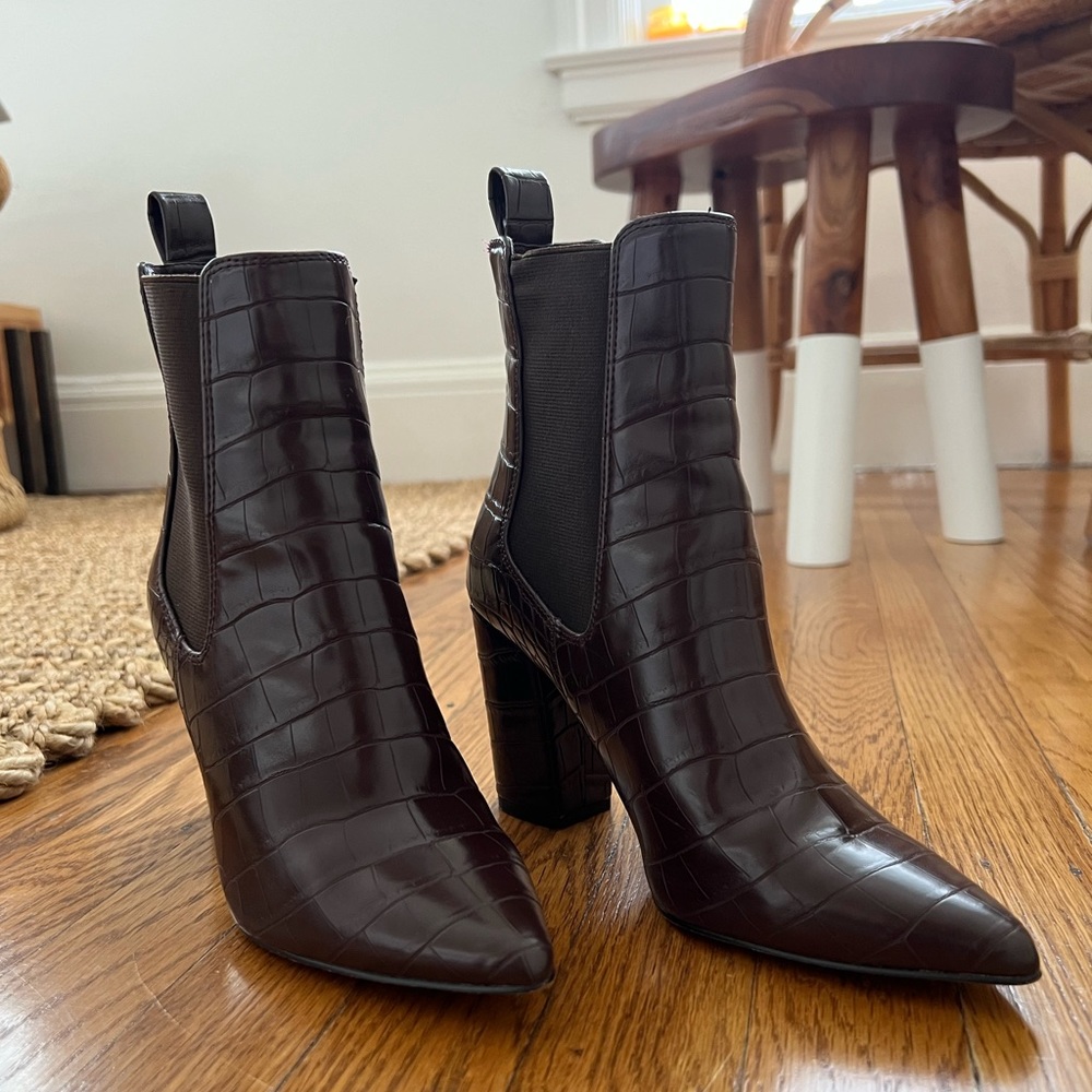 Steve Madden Croc Effect Chelsea Bootie Heels